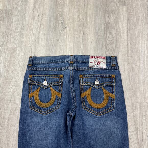 True Religion Joey Super T Jeans Men's 42 x 34 Blue Bootcut Streetwear Western - Picture 1 of 13